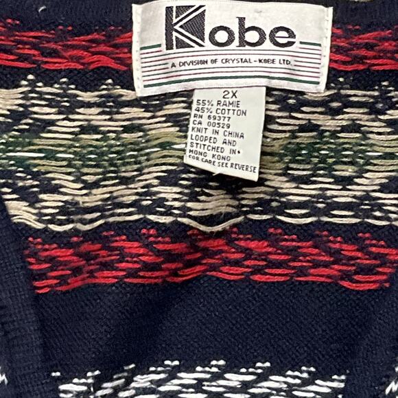 Kobe Vest – Vintage Fair Isle Floral Sweater Vest (2X) - Picture 3 of 5